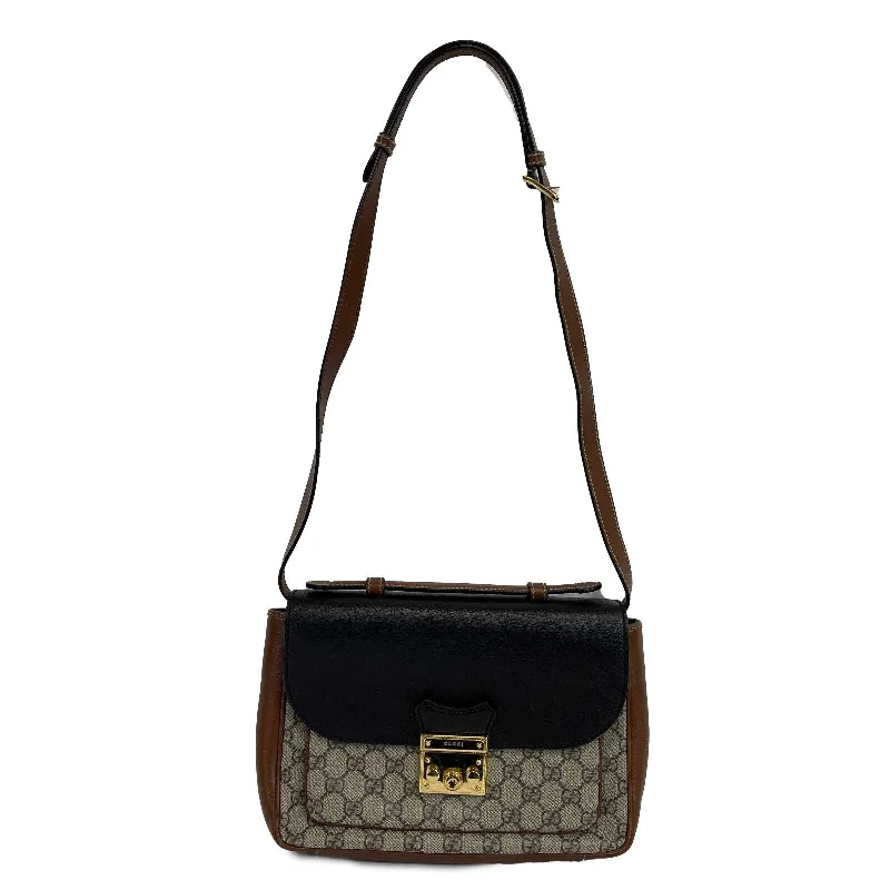 GUCCI - Padlock Mini Monogram Brown Top Handle - Crossbody / Shoulder Bag