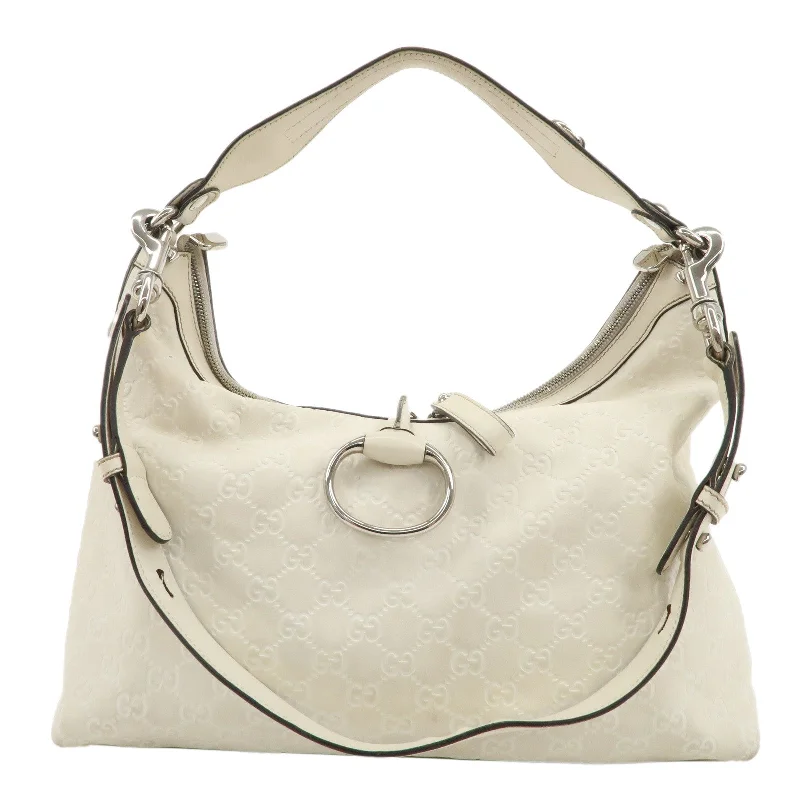 GUCCI Guccissima Leather Horsebit 2WAY Shoulder Bag Ivory 232961