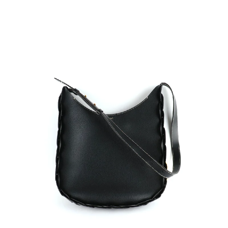 CHLOÉ - Sac à bandoulière Darry en cuir grainé noir